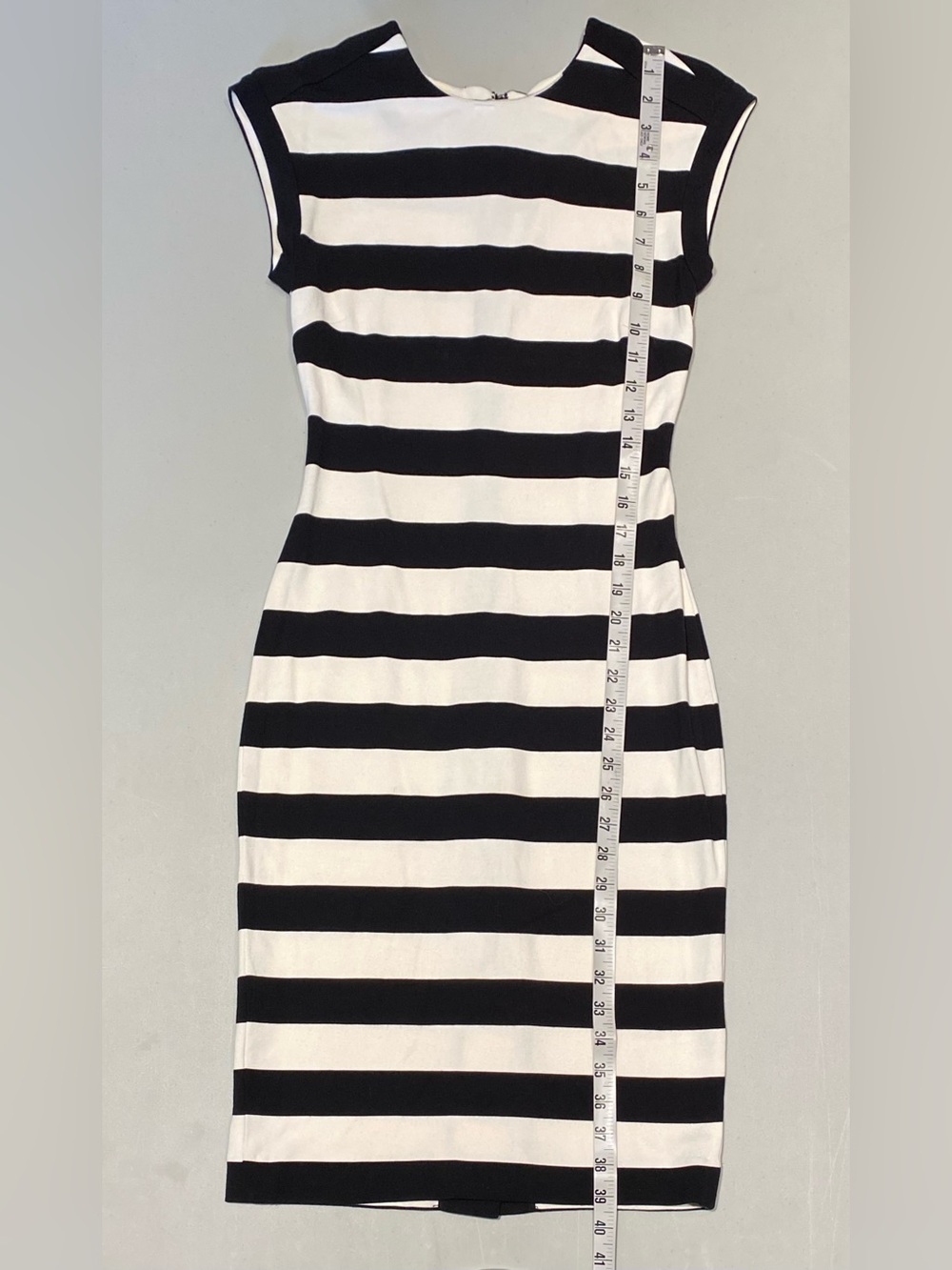 Banana Republic Rugby Stripe Ponte Cap Sleeve Sheath Dress, size 2 - Picture 6 of 8